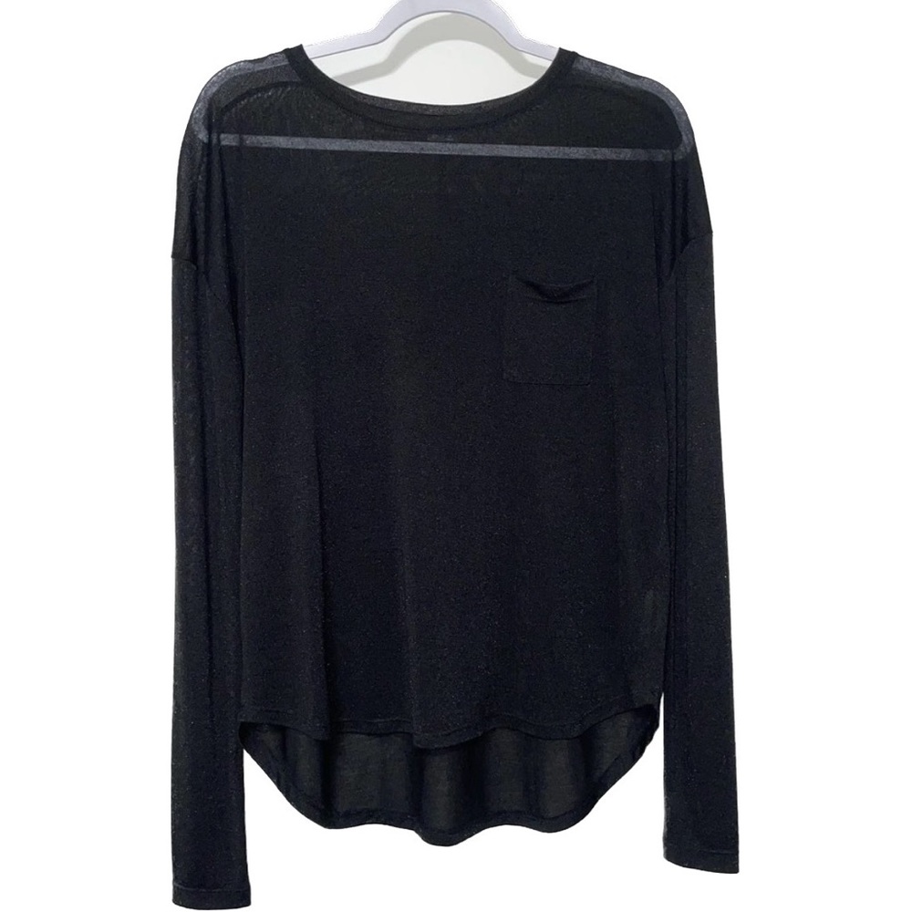VINCE | Transparent Transparency See Through Black Top B91